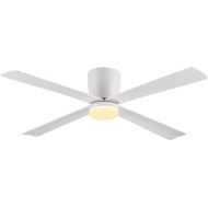 Newday Ceiling Fan with LED Lighting Remote Control Quiet 122 cm Ceiling Fans with Lighting White Ceiling Fan with Light with 6 Gears, 3 Timers, 3 LED Colours, DC Motor