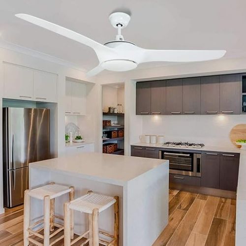  Depuley LED Ceiling Fan with Lighting and Remote Control, 58 W Fan with 18 W Light and Timer, 3 Colour Changes 3000 K - 6000 K, Adjustable Wind Speed, Super Quiet for Bedroom