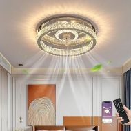 Ceiling Fan with Lighting, 36 W Lamp with Fan, Modern LED Crystal Ceiling Fan with Remote Control, Quiet Timing, 6 Wind Speeds Ceiling Light for Bedroom, Living Room, Kitchen