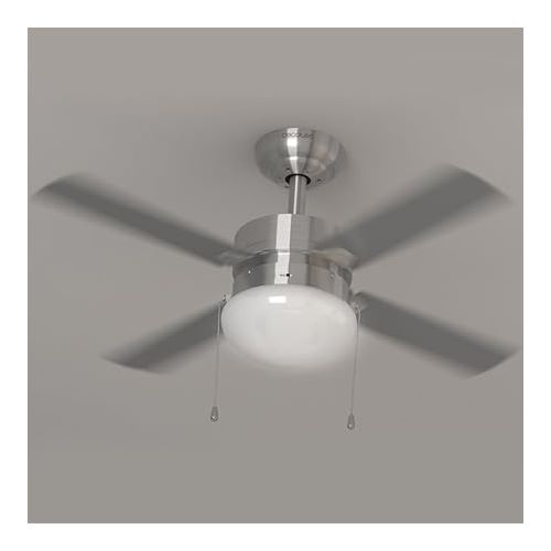  Cecotec EnergySilence Aero 450 Ceiling Fan with Light, 50 W, 4 Reversible Blades 42 Inches, Summer and Winter Function, 3 Speeds Select, Steel