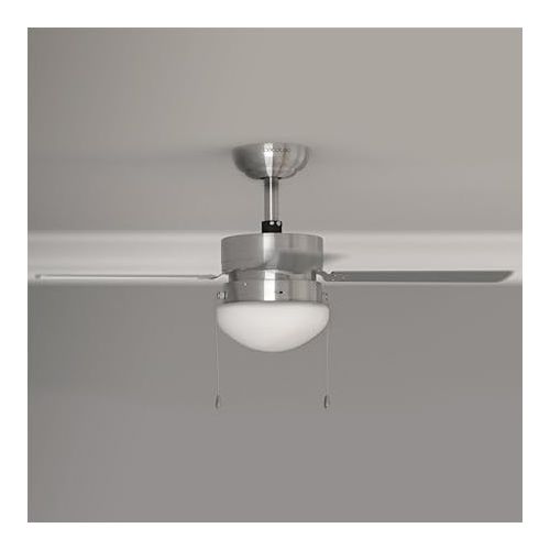  Cecotec EnergySilence Aero 450 Ceiling Fan with Light, 50 W, 4 Reversible Blades 42 Inches, Summer and Winter Function, 3 Speeds Select, Steel