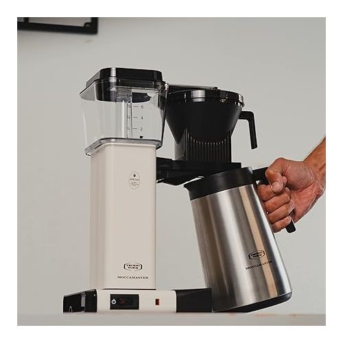  Moccamaster KBGT, Kaffeemaschine mit Thermoskanne, Filterkaffeemaschine, Off-White, 1.25 Liter