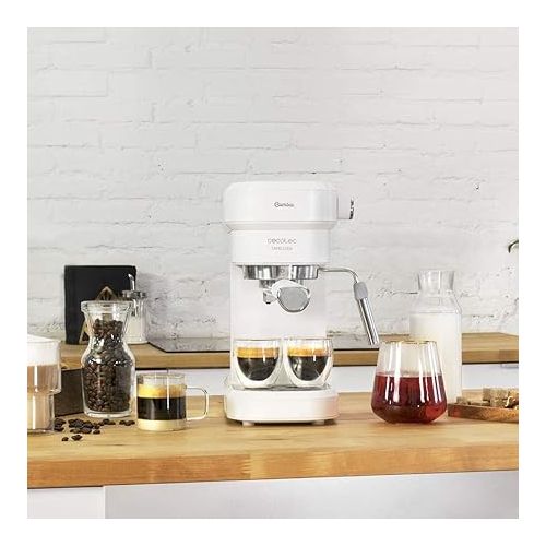  Cecotec Cafelizzia 790 Espresso Machine, White, Fast Heating System, 20 Bar Pressure, Automatic Mode for 1 and 2 Coffees, Swivel Steam Pipe, 1.2 Litre Tank