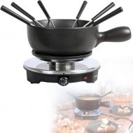 Electric Fondue for 6 People - Fondue Set with Thermostat 1.2 Litres - Cheese Fondue Set Chocolate Fondue or Meat Fondue - 6 Fondue Forks Fondue Pot Non-Stick Coating
