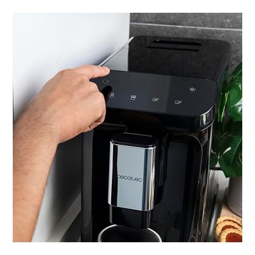  Cecotec Superautomatische Kaffeemaschine Cremmaet Macchia Black. 1350 W, Thermoblock, 19 Bar Pumpendruck, Plug&Play-System, Kaffeevorratsbehalter mit integrierter Muhle, Automatische Reinigung