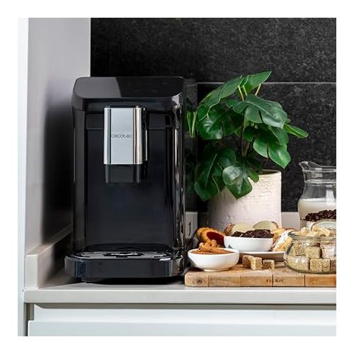  Cecotec Superautomatische Kaffeemaschine Cremmaet Macchia Black. 1350 W, Thermoblock, 19 Bar Pumpendruck, Plug&Play-System, Kaffeevorratsbehalter mit integrierter Muhle, Automatische Reinigung