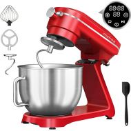 Chefree Professional Food Processor Kneading Machine, 7L Stainless Steel Bowl Dough Machine, Kneading Machine with 10 Speed Levels, 3 Mixing Attachments, 1800 W Power, Red, M500