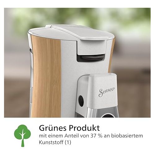 Philips Senseo Select Kaffeepadmaschine - Intensitat Plus, Memo-Funktion fur 3 Kaffeespezialitaten, Crema Plus, Umweltfreundliches Produkt mit 37% Biobasiertem Kunststoff, Seidenweiß (CSA240/05)