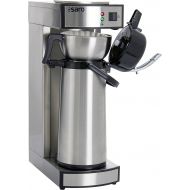 Saro 317-2085 Thermo Coffee Machine with Basket Filter and Thermos Flask, Industrial Coffee Machine with Thermos Jug (2.2 Litres, approx. 10 Cups, Brewing and Warming Function), Silver, 1.8 Litres