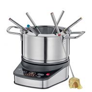 Spring Electric Fondue Set | Electric Fondue for 6 People | Optimal Temperature Regulation | for Cheese Fondue, Oil Fondue or Chocolate Fondue | Secure Stand | Includes 6 Fondue Forks | 1.4 L