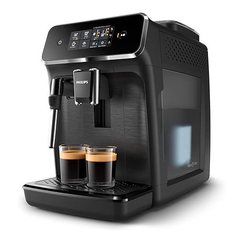  Philips 2200 Series EP2220/10 Fully Automatic Coffee Machine, 2 Coffee Specialities, Black/Brushed