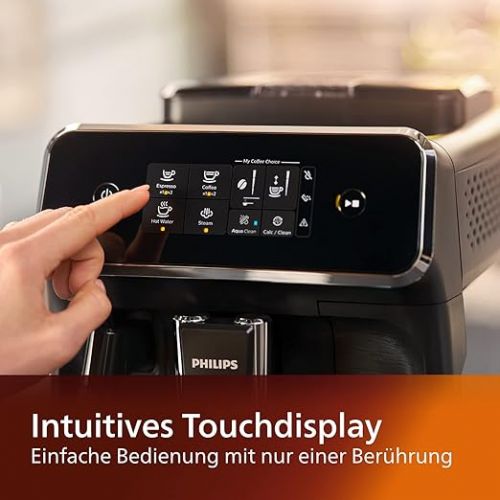  Philips 2200 Series EP2220/10 Fully Automatic Coffee Machine, 2 Coffee Specialities, Black/Brushed