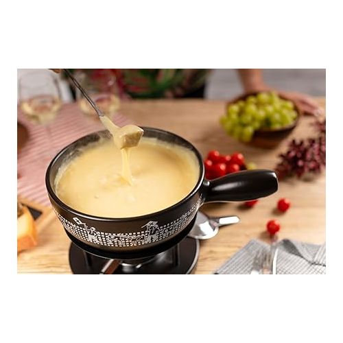  KUHN RIKON Cheese Fondue Set Flag Winder Diameter 22 cm Black 32304