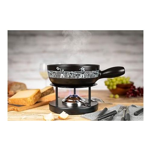  KUHN RIKON Cheese Fondue Set Flag Winder Diameter 22 cm Black 32304