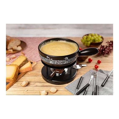  KUHN RIKON Cheese Fondue Set Flag Winder Diameter 22 cm Black 32304