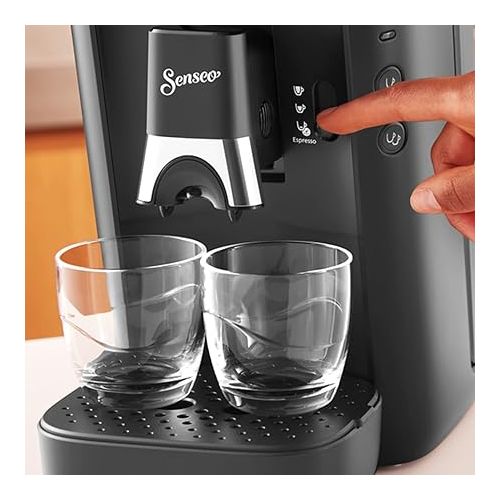  Philips Senseo Maestro Coffee Pod Machine with Coffee Strength Selection and Memo Function, 1.2 Litre Water Container, Green Product, Colour: Black (CSA260/60)