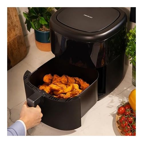  Cecotec Heißluftfritteuse ohne Ol, 6 L Cecofry Bombastik 6000. 1700 W, PerfectCook-Technologie, Einstellbare Temperatur und Zeit, Touch-Steuerung, 12 Modi, Timer