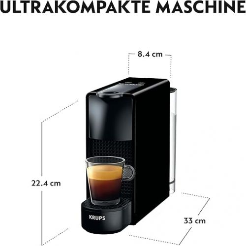  Krups Nespresso XN1108 Essenza Mini coffee capsule machine, 1260 watts, black, 0.6 liters