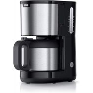 Braun PurShine KF1505 BK Filter Coffee Machine, 1.2 L Stainless Steel Thermal Jug for up to 9 Cups, OptiBrew System, Drip Stop Function, Swivel Filter Basket, Automatic Shut-Off, 1000 W, Black