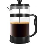 Kichly coffee maker with a stainless steel filter, French press system, coffee machine, black, 8 cups (1 litre/1000 ml)