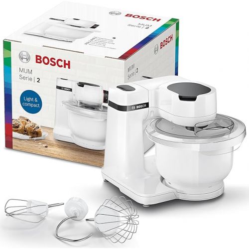  Bosch Kitchen Processor Series 2, MUMS2AW00, 700 W, Dough Hook, Whisk, Whisk, Whisk, White