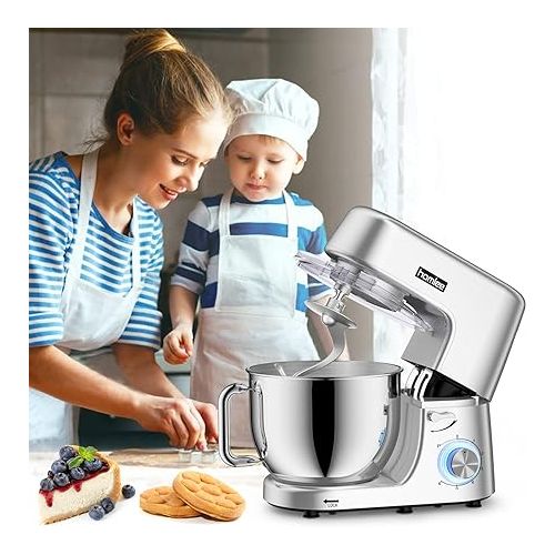  Homlee Food Processor, with Kneading and Stirring Function, Powerful 1800 W Food Processor with Large 7.2 Litre Stainless Steel Bowls Including Mixing Attachment, Dough Hook and Whisk, Spray Shovel