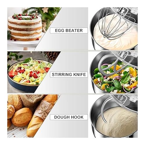  Homlee Food Processor, with Kneading and Stirring Function, Powerful 1800 W Food Processor with Large 7.2 Litre Stainless Steel Bowls Including Mixing Attachment, Dough Hook and Whisk, Spray Shovel