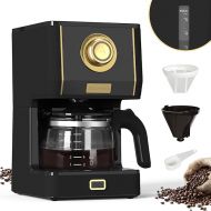 ZACHVO Filter Coffee Machine, Coffee Machine, Filter Machine, 5 Cups, Coffee Machine 650 ml with Glass Jug, Removable Filter, Drip Stop, Automatic Shut-Off, 30 Minutes Warming Function, 3 Brewing