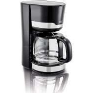 KHG KA-129 SE2 Coffee Machine Stainless Steel / Plastic in Black, Capacity for 12 Cups, with Glass Jug 1.5 Litres, Permanent Filter, Automatic Shut-Off, Water Level Indicator, Drip Stop