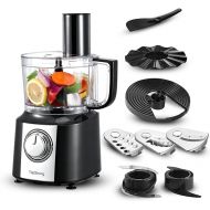TopStrong Food Processor, 800 W Food Processor Chopper, 2 L Food Processor, Multi-Chopper, Compact Food Processor Including 3 Cutting Discs, Chopper, Kneading Machine, Whisk, Whisk