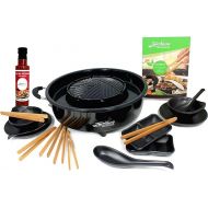 TomYang - Professional The original Thai grill and hot pot with cookbook [cannot guarantee English language], 10-piece tableware set and Muhkata sauce.