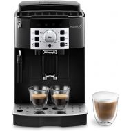 De'Longhi Magnifica S ECAM 22.110.B fully automatic coffee machine with milk frother for cappuccino, with espresso direct selection buttons and rotary control, 2-cup function, 1.8 liter water tank, black / silver