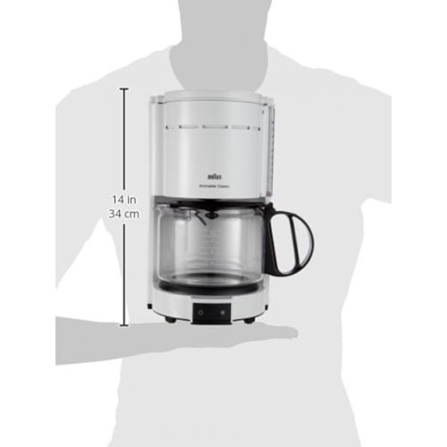  Braun Household Kaffeemaschine KF 47 WH - Filterkaffeemaschine mit Glaskanne fur klassischen Filterkaffee, Aromatischer Kaffee dank OptiBrew-System, Tropfstopp, Abschaltautomatik, Weiß