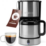 Bomann® Coffee machine with thermos flask for 8-10 cups of coffee (approx. 1.2 litres), filter coffee machine, stainless steel, double-walled thermos flask, no temperature loss, coffee machine 800 W,