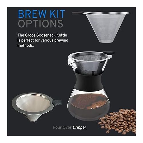  Pour Over Coffee Maker 400 ml, Coffee Machine, Coffee Brewer for Filter Coffee, Permanent Filter, Coffee Trip Brewer