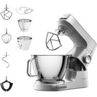 Kenwood Titanium Chef Baker KVC85.004SI Food Processor with Integrated Scale, Includes 3-Piece Patisserie Set, 5 L and 3.5 L Mixing Bowl, Continuous Speed Control, 1200 W, Silver