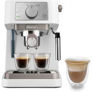 De'Longhi Stilosa EC260.W Manual Coffee Machine, 15 Bar Pressure, Cappuccino System, Automatic Shut-Off, Compatible with ESE Pads, 2 Tier Containers, Capacity 1 L, White