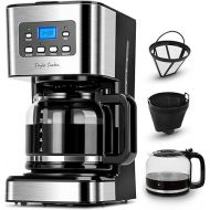 Taylor Swoden Darcy 950 W Coffee Machine with Timer, 1.5 L Filter Coffee Machine, 12 Cups, Automatic Shut-Off, Drip Stop, Reusable Filter and Heating Plate, BPA-Free, Black