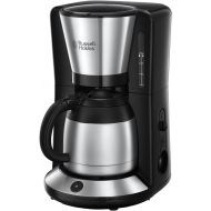 Russell Hobbs Adventure Coffee Machine [Shower Head for Optimal Extraction and Aroma] (Max 8 Cups, 1.0 L Thermal Jug, Automatic Shut-Off, Drip Stop, 1100 W) Filter Coffee Machine 24020-56, Black
