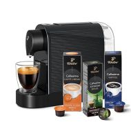 Tchibo Cafissimo Pure Plus Coffee Machine Capsule Machine Including 30 Capsules for Caffe Crema, Espresso and Coffee 0.8 L 1250 Watt 11.9 x 33.7 x 24 cm Black