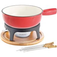 Rosenstein & Sohne fondue set: cheese fondue set made of enamelled cast iron, diameter 24 cm (cheese fondue pot)