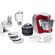 Bosch MUM58720 MUM5 CreationLine Food Processor, Versatile, Large Stainless Steel Bowl (3.9 L), Continuous Shredder, 3 Discs, Mixer, 1000 W, Red/Silver