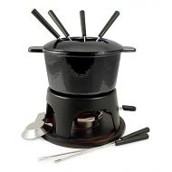 Swissmar F66708 Sierra Fondue Set, 11 Pieces, Cast Iron/Stainless Steel, Metallic Black, 1.6 L, Fondue Set for Meat, Cheese and Chocolate, for 4 People, Gift Set