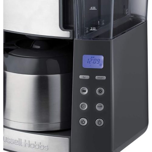  Russell Hobbs Grind & Brew 25620-56 Coffee Machine with Grinder, Thermal Jug, 10 Cups, Digital Programmable Timer, 3-Level Grind Settings, 1000 W, Filter Coffee Machine for Coffee Beans