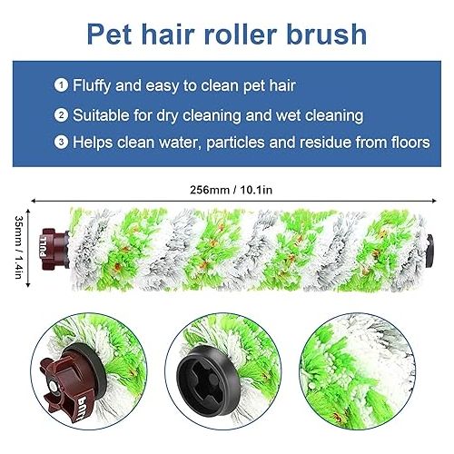  Fixbetter Main Brush Filter Accessories for Bissell Crosswave 3-in-1, 1 Multi-Purpose Main Brush + 1 Pet Roller Brush + 1 Floor Brush + 1 Carpet Brush + 2 Filters for Bissell CrossWave Vacuum Cleaner