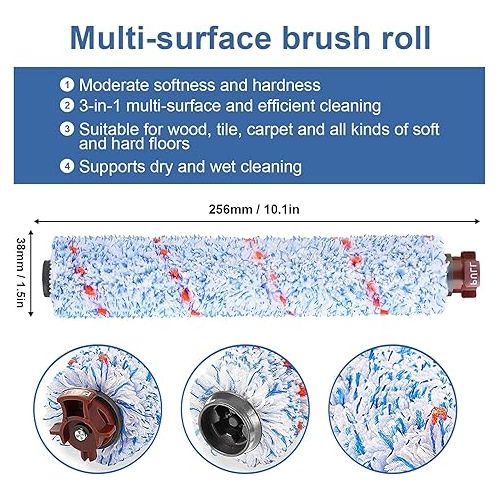  Fixbetter Main Brush Filter Accessories for Bissell Crosswave 3-in-1, 1 Multi-Purpose Main Brush + 1 Pet Roller Brush + 1 Floor Brush + 1 Carpet Brush + 2 Filters for Bissell CrossWave Vacuum Cleaner