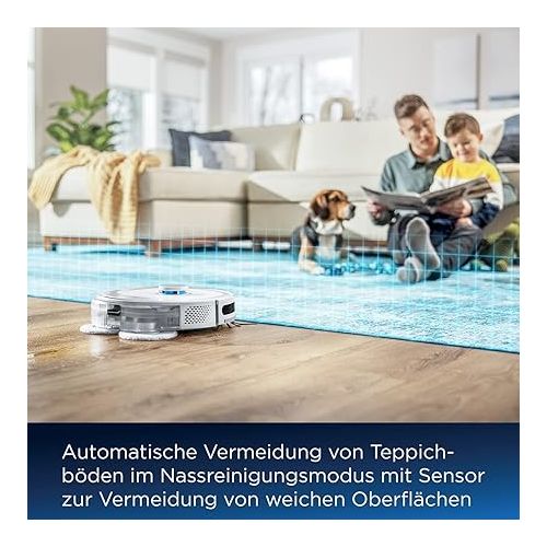  BISSELL SpinWave R5 Robot Vacuum Cleaner with Mop LIDAR Navigation Carpet and Carpet Detection Powerful Vacuum up to 2000 pa Wireless Vacuum Cleaner 61 dB White 3475N