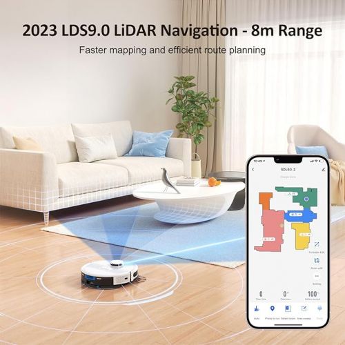  Lubluelu Robot Vacuum Cleaner with Wiping Function 3-1, 4000Pa Vacuum Cleaner Robot Laser Navigation with 5 Cards, 55 dB Robot Vacuum Cleaner with App Control, Ideal for Pet Hair, Carpets, Hard