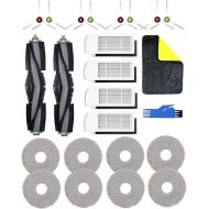 Yivy Pack of 24 Replacement Parts for Ecovacs Deebot X1 Omni, X1e Omni Vacuum Cleaner Accessory Kit, X1 Turbo Attachment: 2 Main Brushes, 8 Side Brushes, 4 HEPA Filters, 8 Black Wipes, etc.