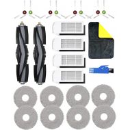 Yivy Pack of 24 Replacement Parts for Ecovacs Deebot X1 Omni, X1e Omni Vacuum Cleaner Accessory Kit, X1 Turbo Attachment: 2 Main Brushes, 8 Side Brushes, 4 HEPA Filters, 8 Black Wipes, etc.